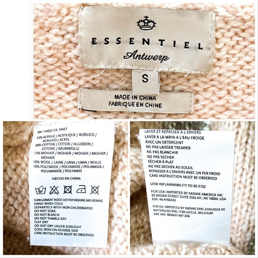 Essentiel Antwerp Hoovercraft Sweater, Size S, pale pink/beige with polka dots - Picture 4 of 14